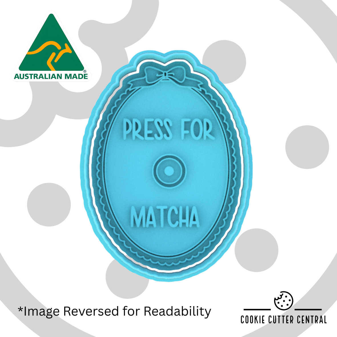 Press for Matcha Cookie Cutter and Embosser - 8.9cm x 6.4cm