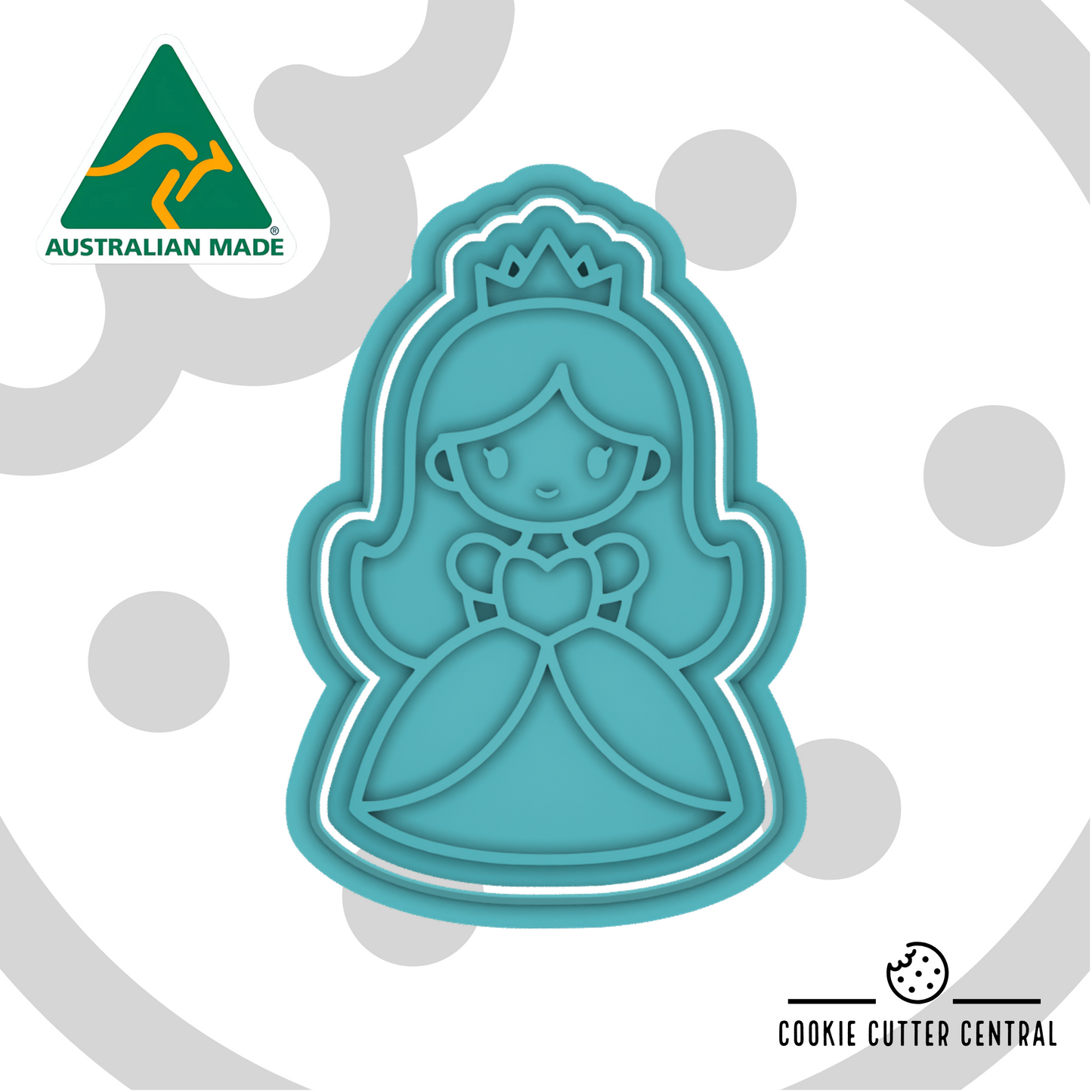 Princess Cookie Cutter and Embosser - 8.2cm x 5.3cm