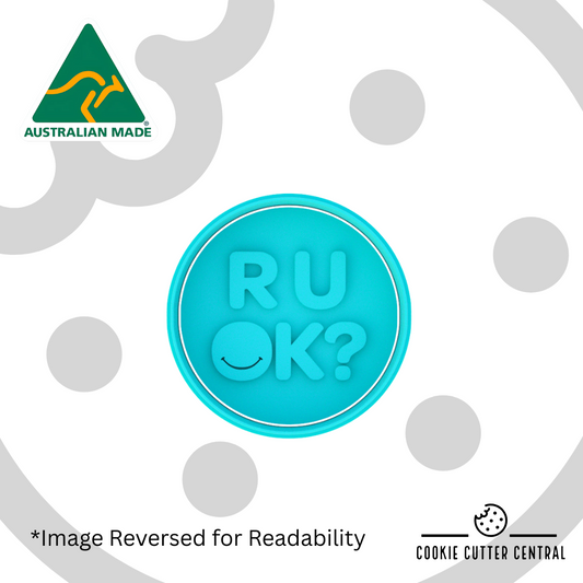 R U OK? Cookie Cutter and Embosser - 5.5cm Round