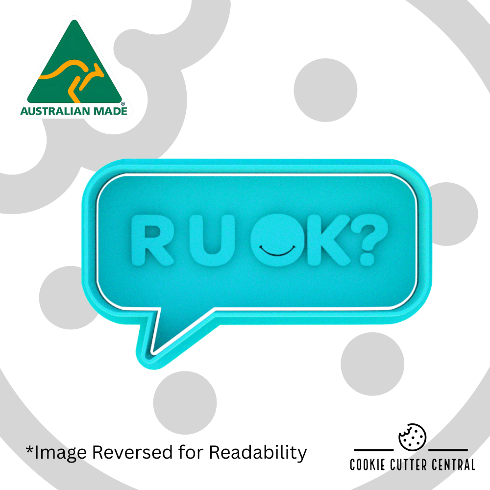 R U OK? Speech Bubble Cookie Cutter and Embosser - 4.9cm x 8.8cm