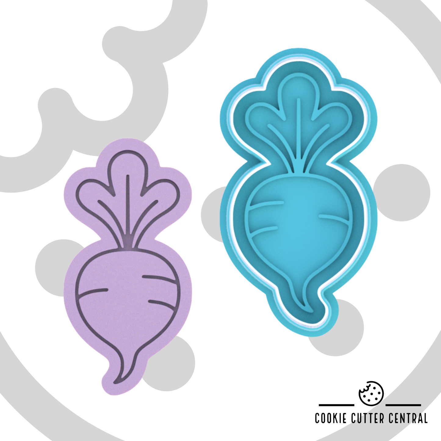 Radish Cookie Cutter and Embosser - 9.6cm x 4.8cm