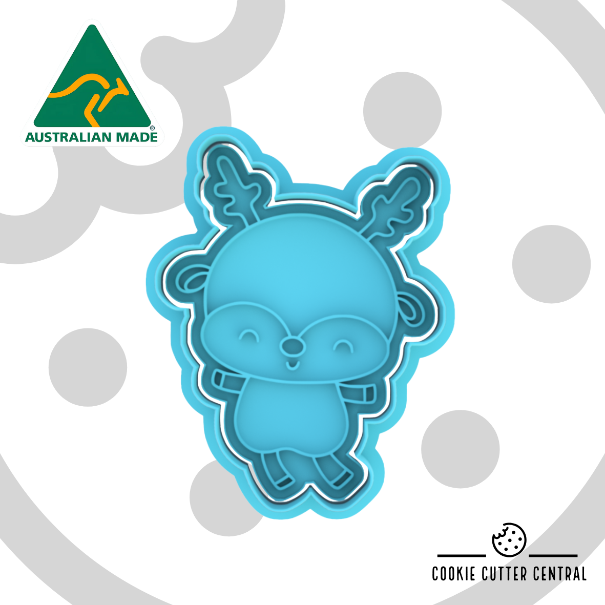 Reindeer Cookie Cutter and Embosser - 8.3cm x 6.3cm