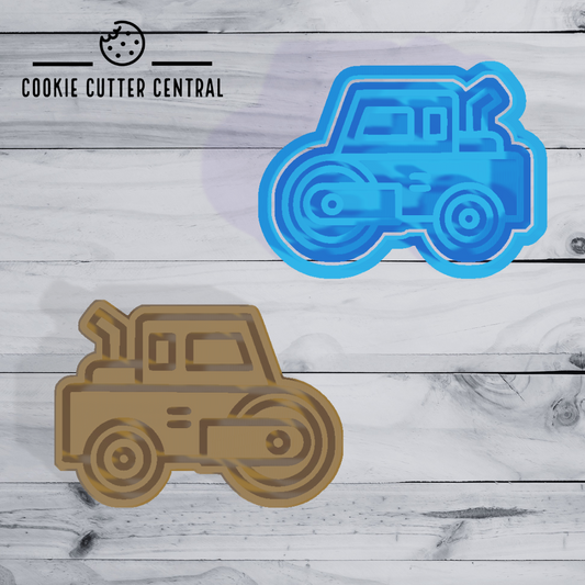 Road Roller Cookie Cutter and Embosser - 5.6cm x 7.8cm
