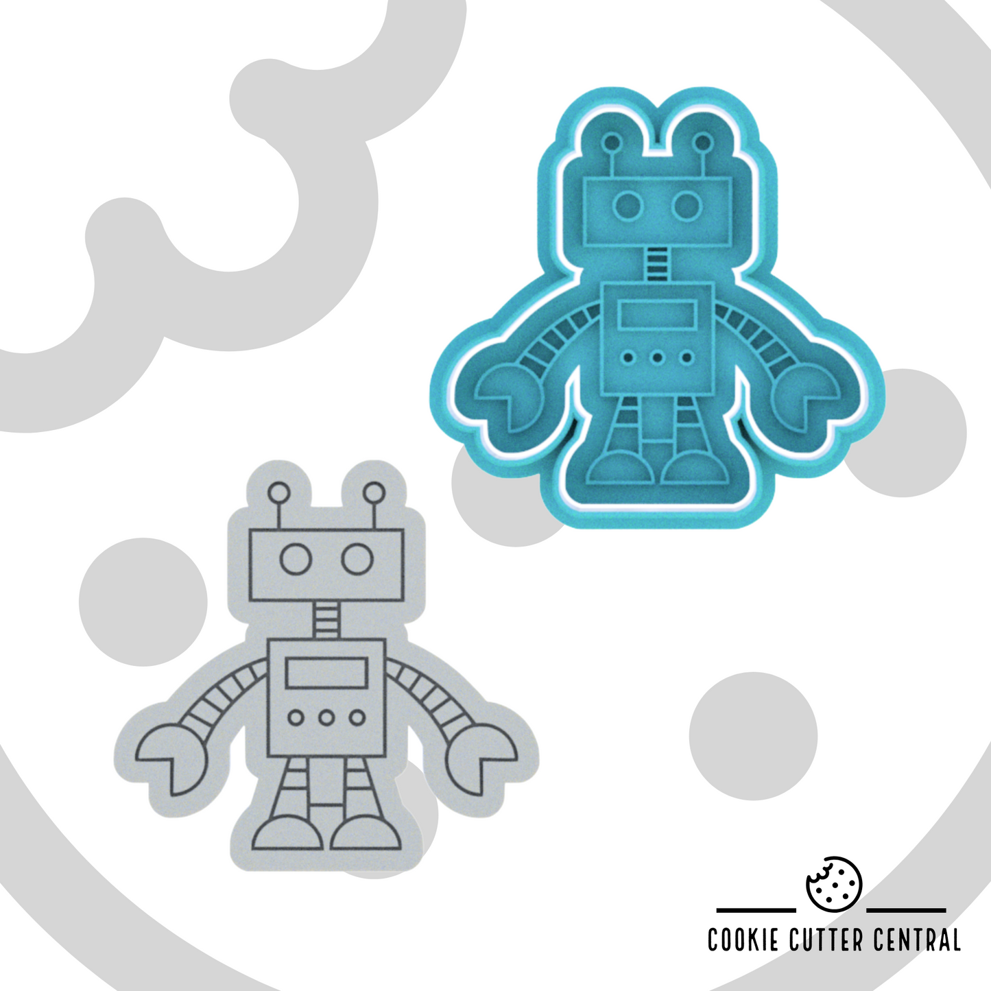 Robot Cookie Cutter and Embosser - 7.6cm x 7.8cm