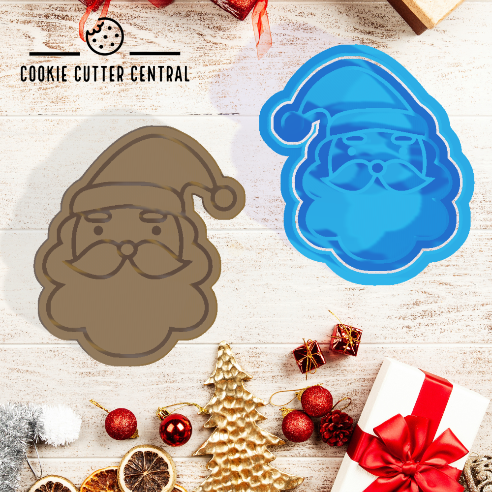 Santa Cookie Cutter and Embosser 7.4cm x 6.5cm