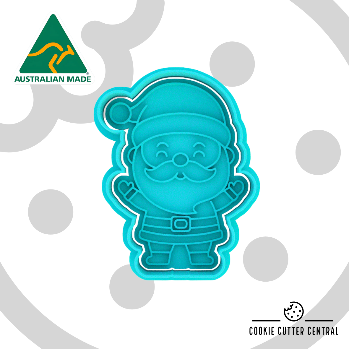 Santa Cookie Cutter and Embosser - 7.9cm x 5.9cm