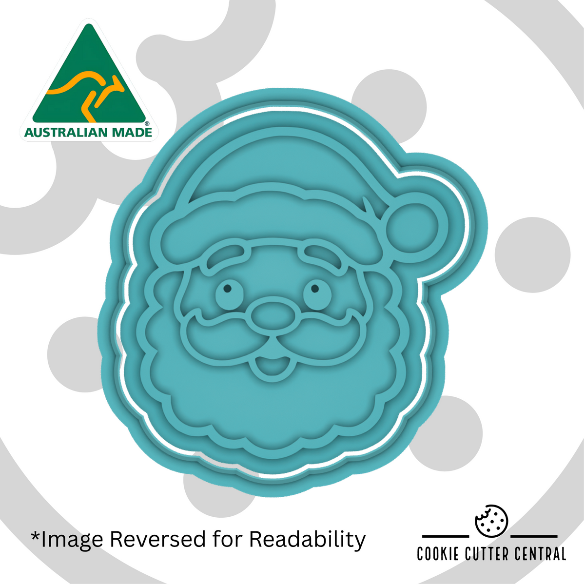 Santa Cookie Cutter and Embosser - 7.9cm x 7.5cm