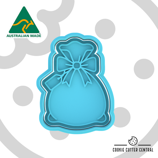 Santa Sack Cookie Cutter and Embosser - 7.7cm x 5.7cm