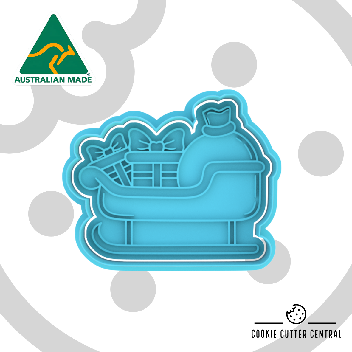 Santa Sleigh with Presents Cookie Cutter and Embosser - 6.8cm x 8.4cm