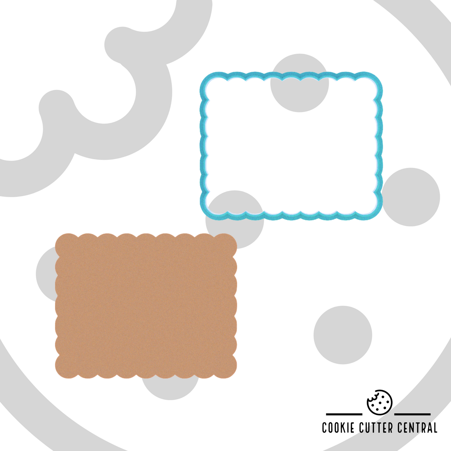 Scalloped Rectangle Cookie Cutter - 4cm x 5cm