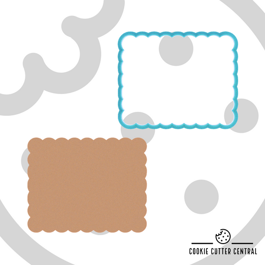 Scalloped Rectangle Cookie Cutter - 8cm x 10cm