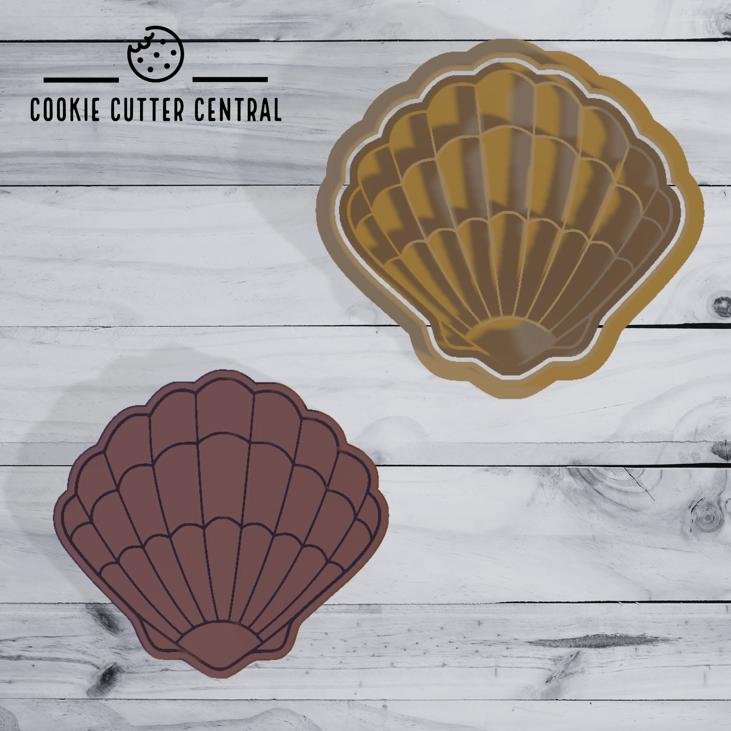 Seashell Cookie Cutter and Embosser - 6.7cm x 7.3cm