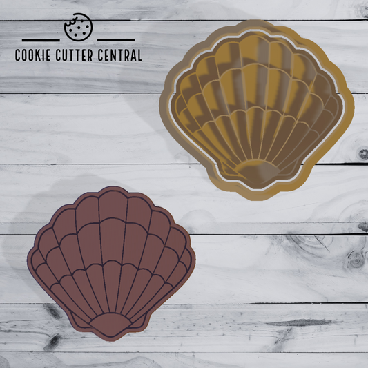 Seashell Cookie Cutter and Embosser - 6.7cm x 7.3cm