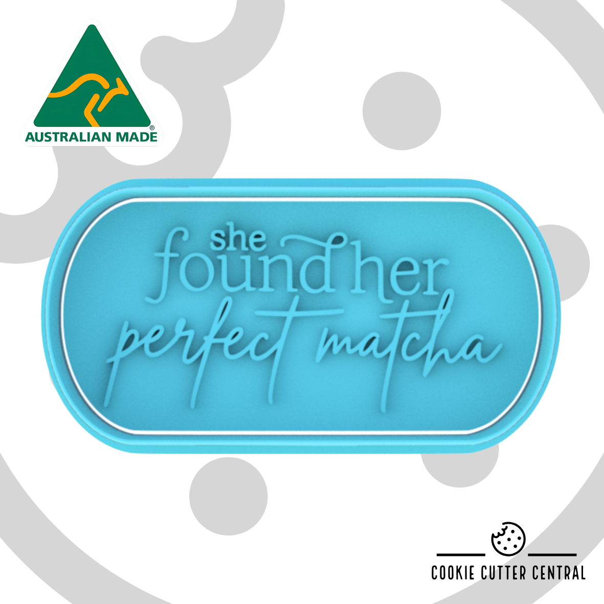 She Found her Perfect Matcha Cookie Cutter and Embosser - 4.9cm x 9.9cm