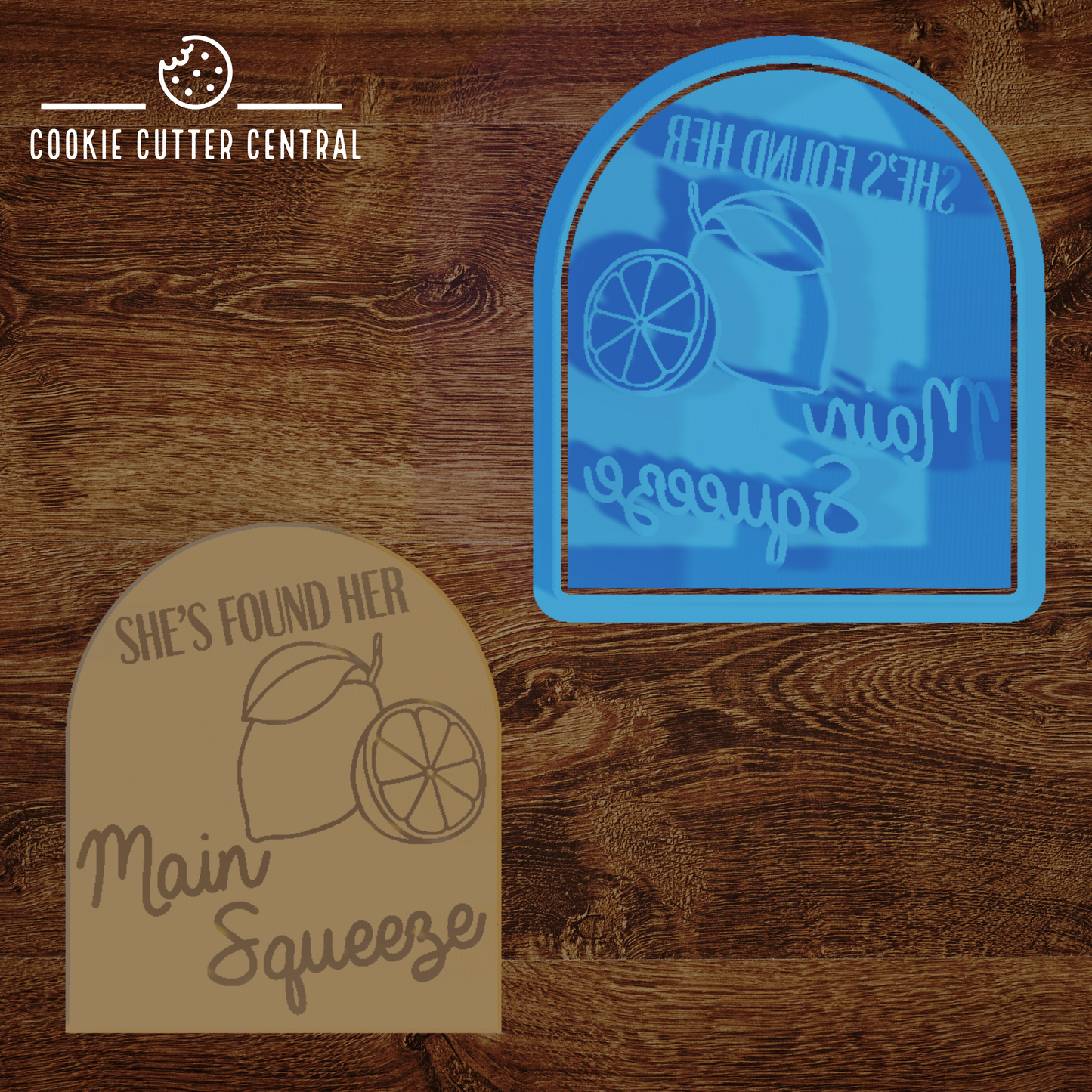 She's Found her Main squeeze Cookie Cutter and Embosser - Arched Design 7.6cm x 6.5cm