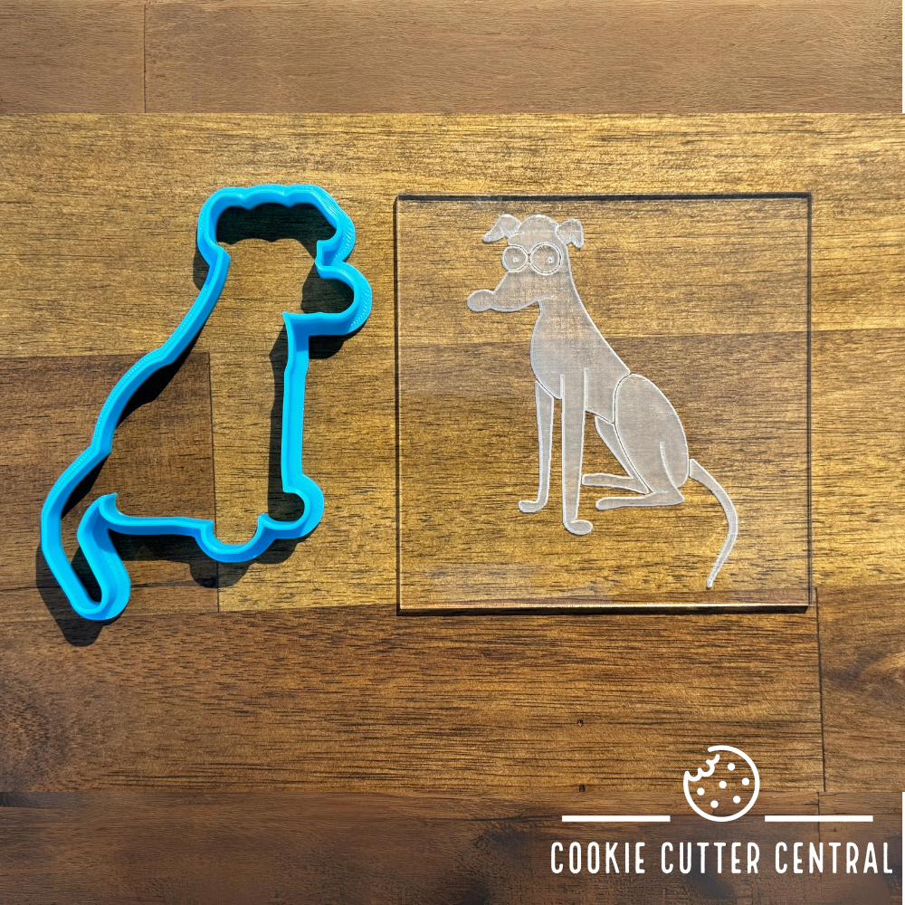 Simpsons - Santa's Little Helper Cookie Cutter and Acrylic Debosser - 6.5cm x 9cm