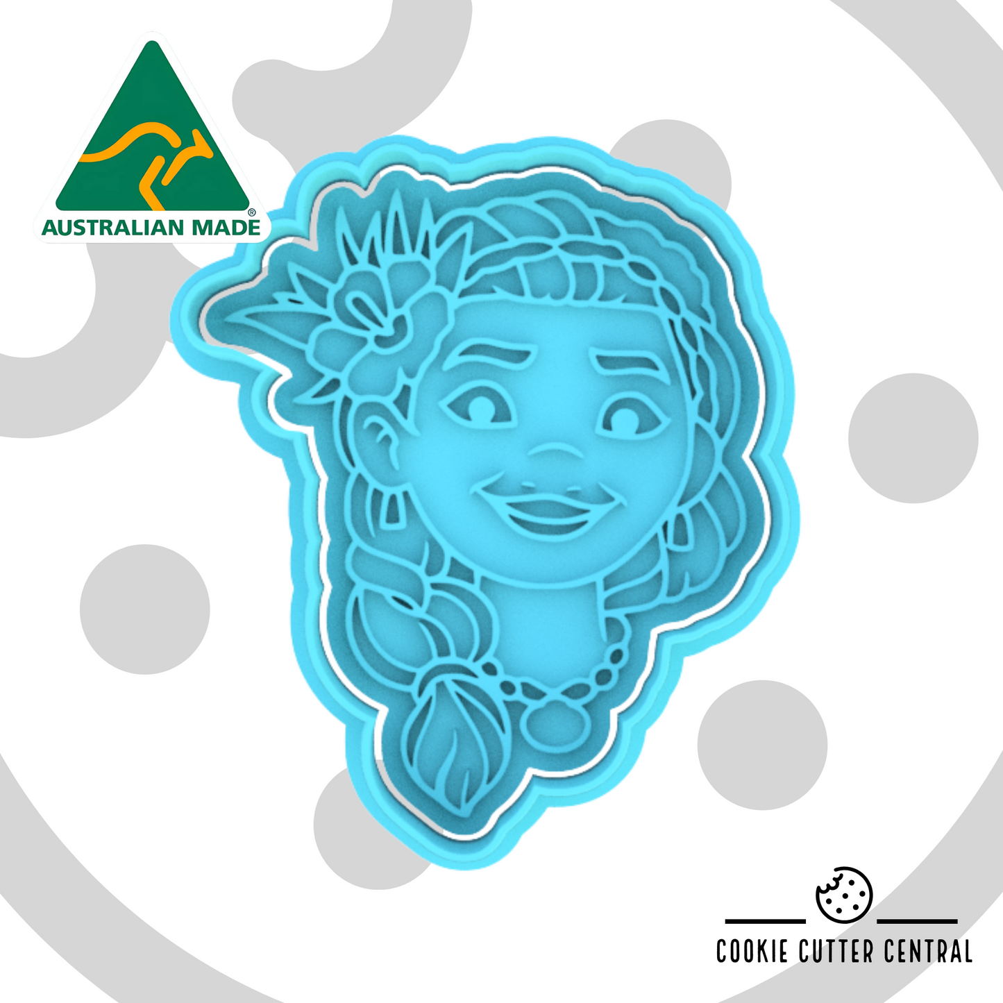 Sina - Moana's Mum Cookie Cutter and Embosser - 9cm x 7.5cm