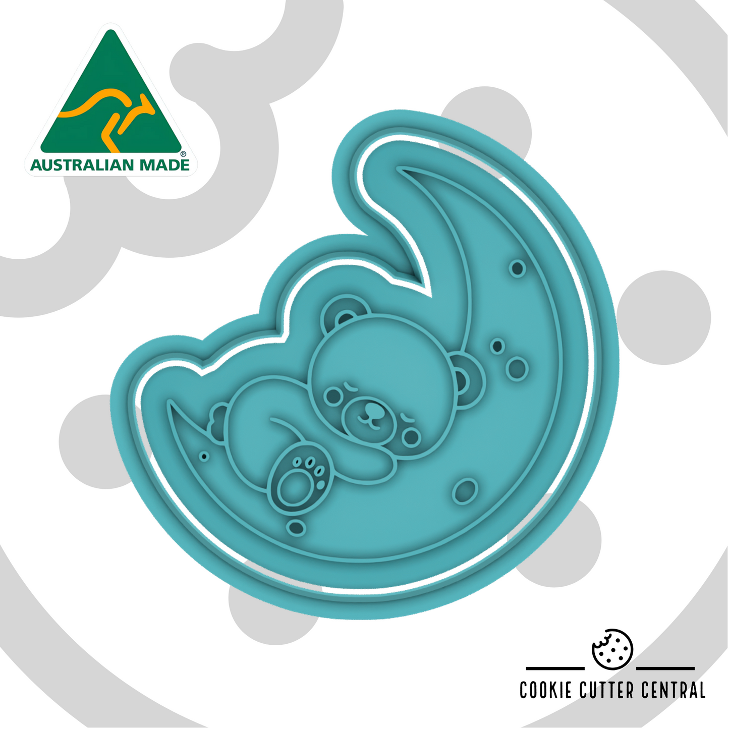 Sleeping Bear Cookie Cutter and Embosser - 7.3cm x 7.3cm