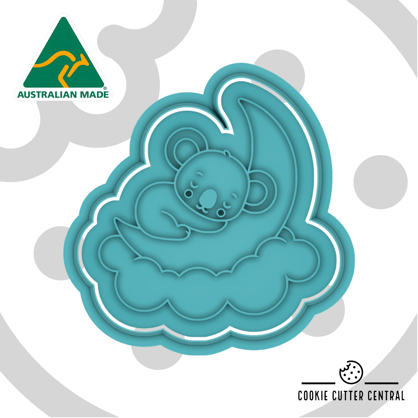 Sleeping Koala Cookie Cutter and Embosser - 7cm x 7cm
