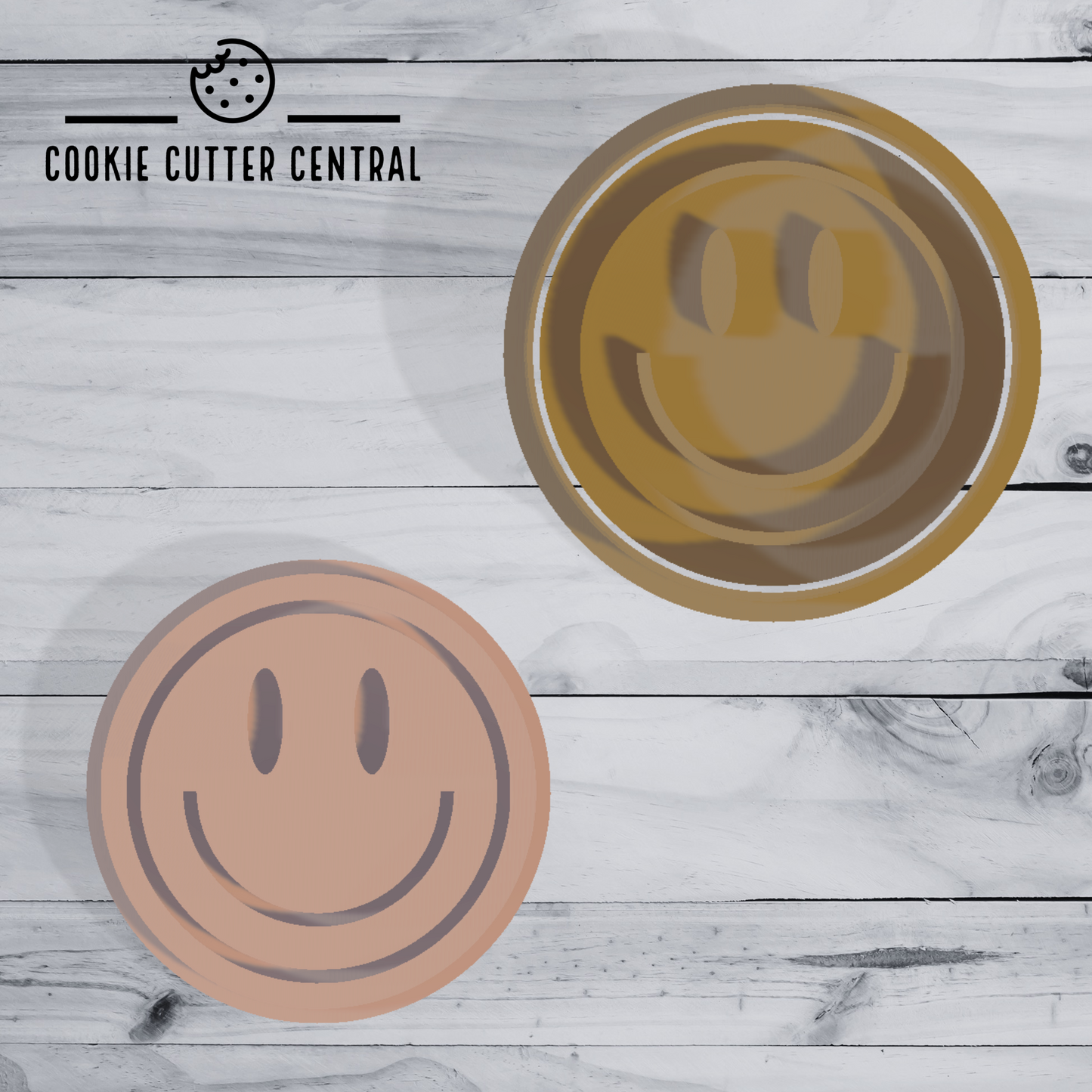 Smiley Face Cookie Cutter and Embosser - 6.5cm Round