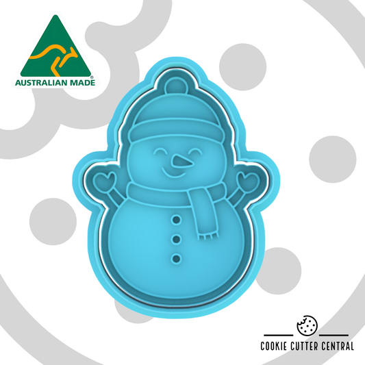 Snowman Cookie Cutter and Embosser - 8.2cm x 6.3cm