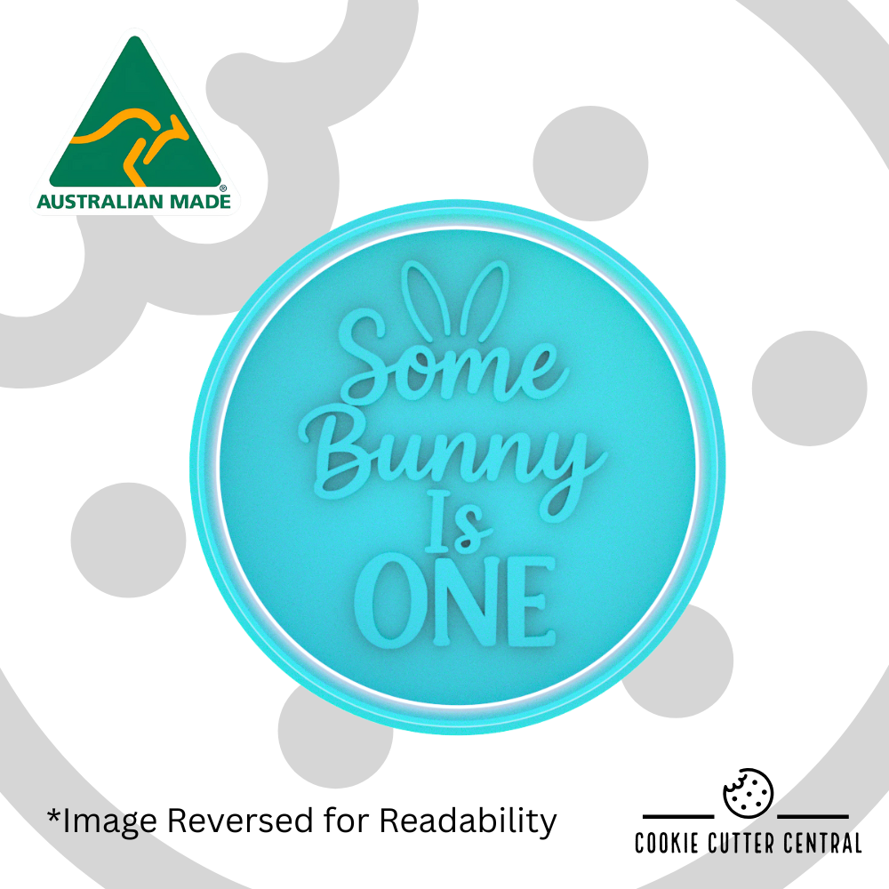 Some Bunny is ONE Cookie Cutter and Embosser - 7.5cm Round