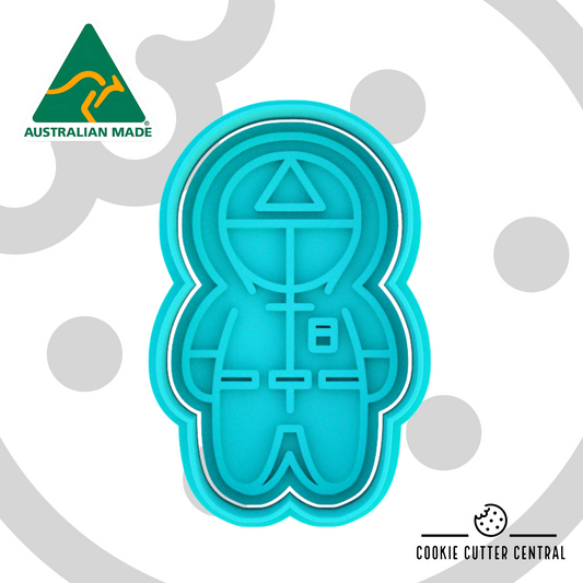 Squid Game Character Cookie Cutter and Embosser - 8.2cm x 5.1cm
