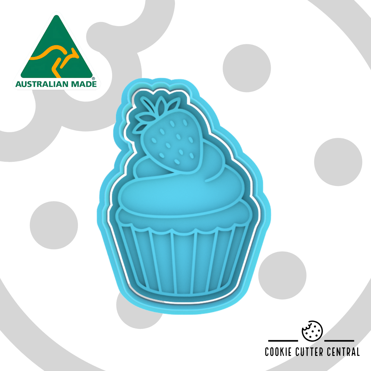 Strawberry Cupcake Cookie Cutter and Embosser - 8.1cm x 5.7cm