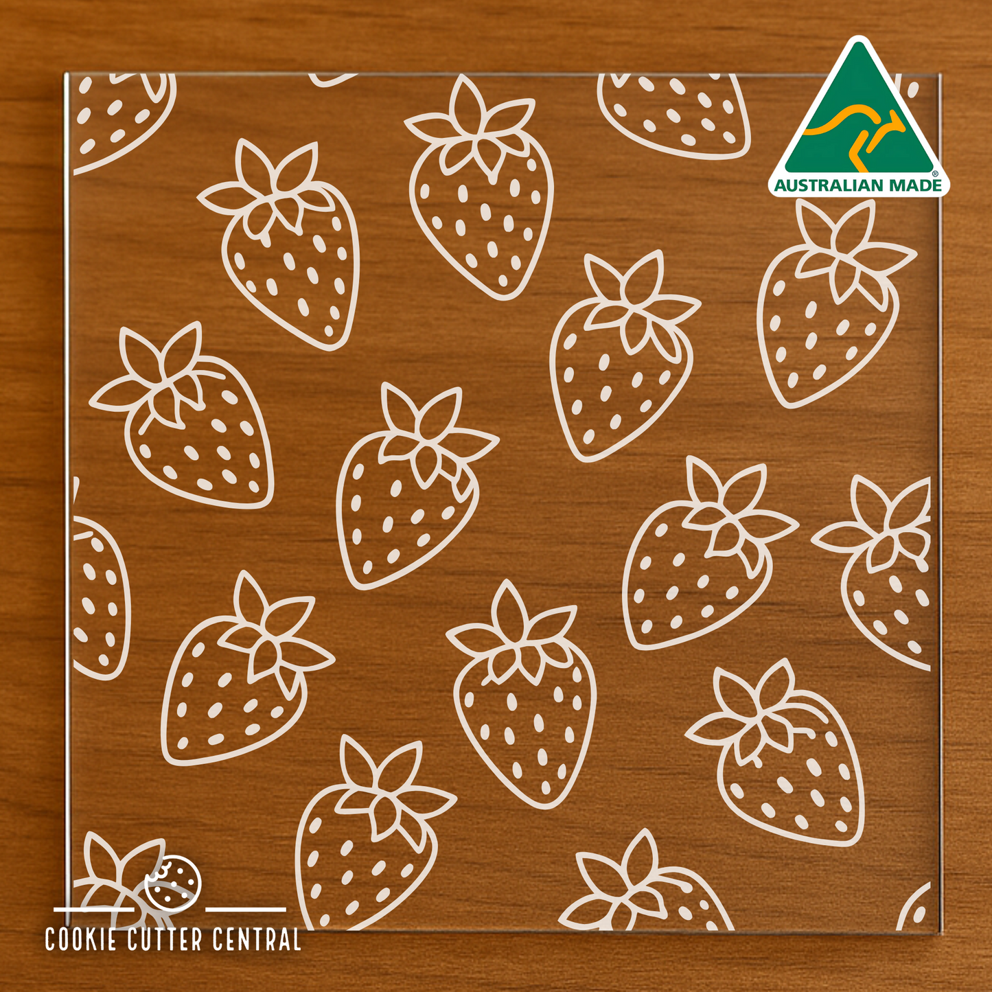 Strawberry Pattern Plate Acrylic Debosser - 10cm