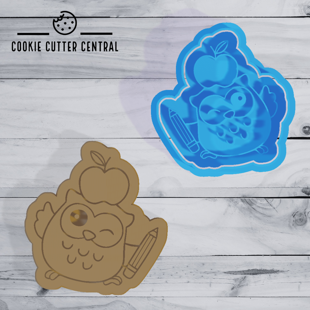 Teacher Inspired Owl (Design 1) Cookie Cutter and Embosser