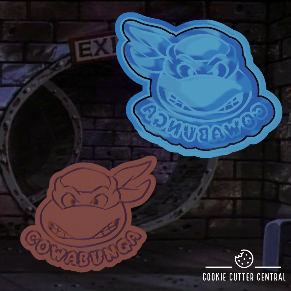 Teenage Mutant Ninja Turtle Cowabunga Cookie Cutter and Embosser - 7.4cm x 8.6cm