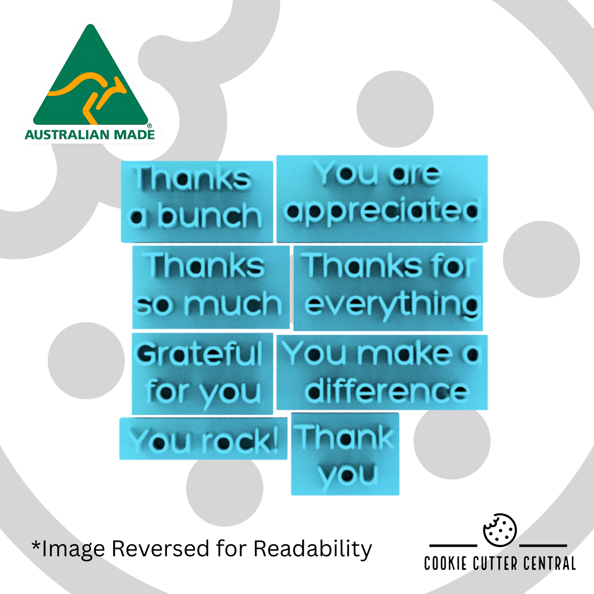 Thank you and Appreciation Mini Word Stamp Set