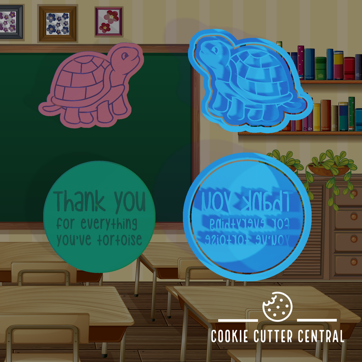 Thank You for Everything you've Tortoise Cookie Cutter and Embosser Set