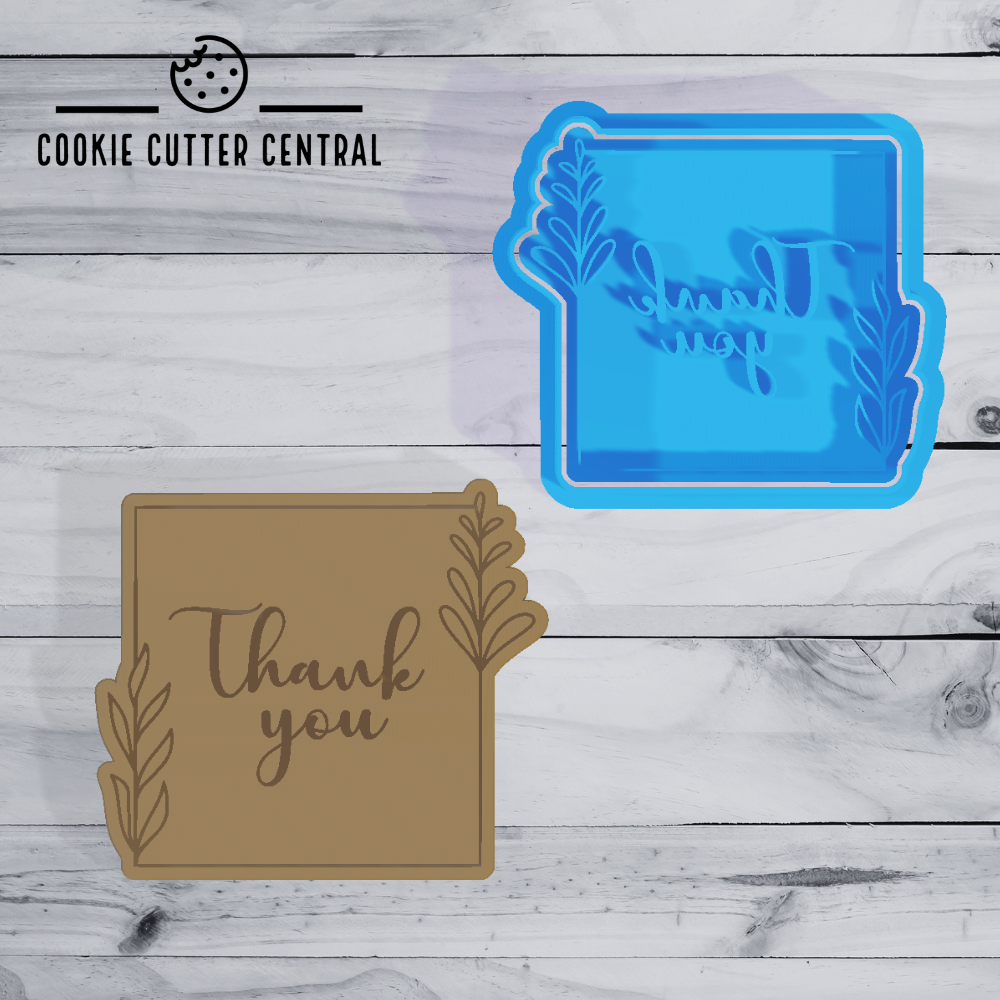 Thank you with border Cookie Cutter and Embosser - 6.8cm x 7.7cm