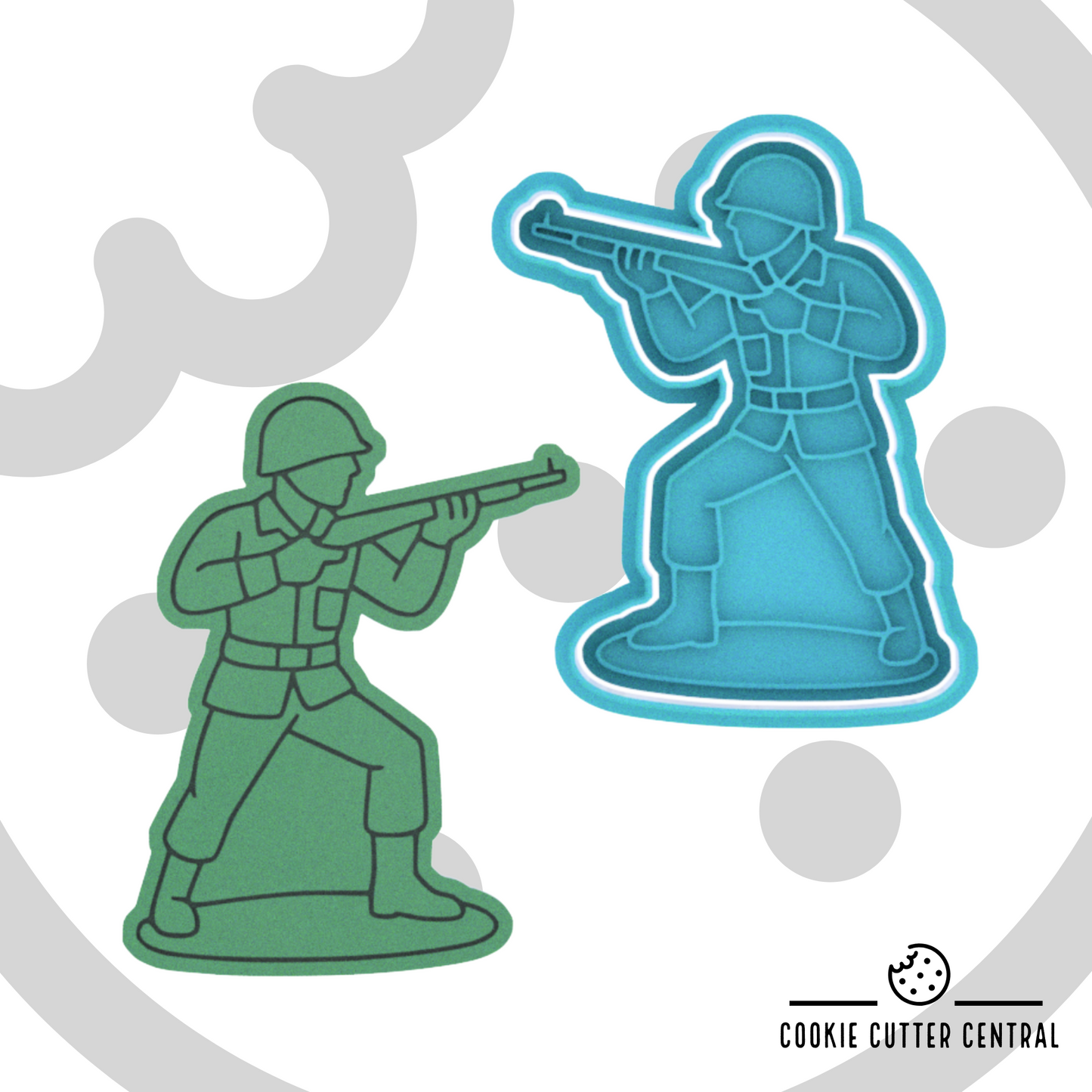 Toy Army Soldier Cookie Cutter and Embosser - 9.9cm x 7.6cm