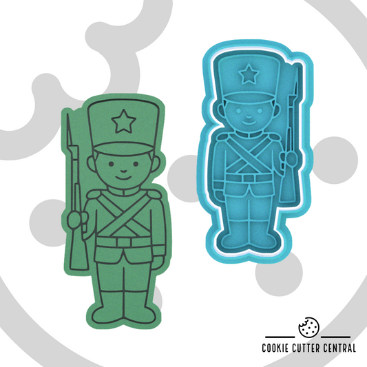 Toy Soldier Cookie Cutter and Embosser - 9.1cm x 4.3cm