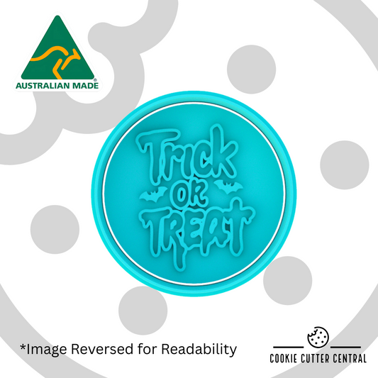 Trick or Treat Cookie Cutter and Embosser - 6.5cm Round