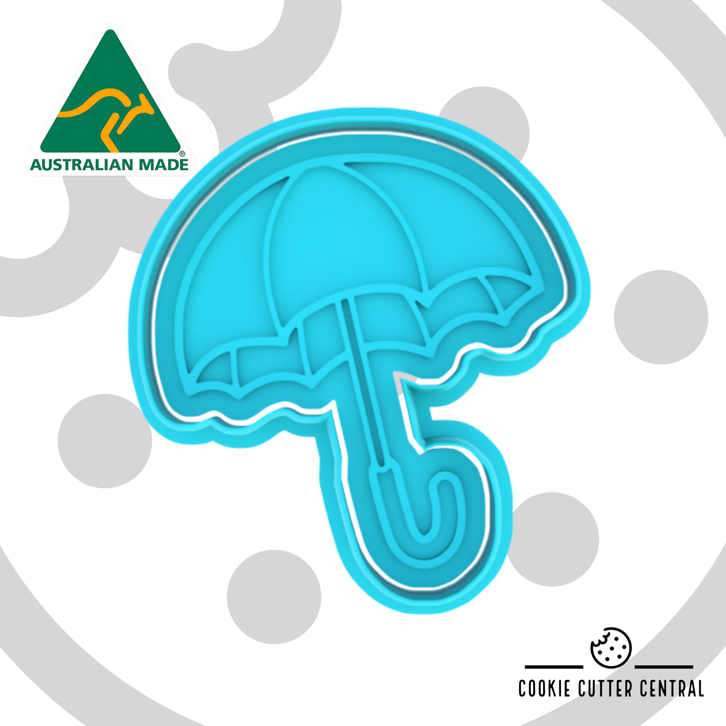 Umbrella Cookie Cutter and Embosser - 8cm x 7.2cm