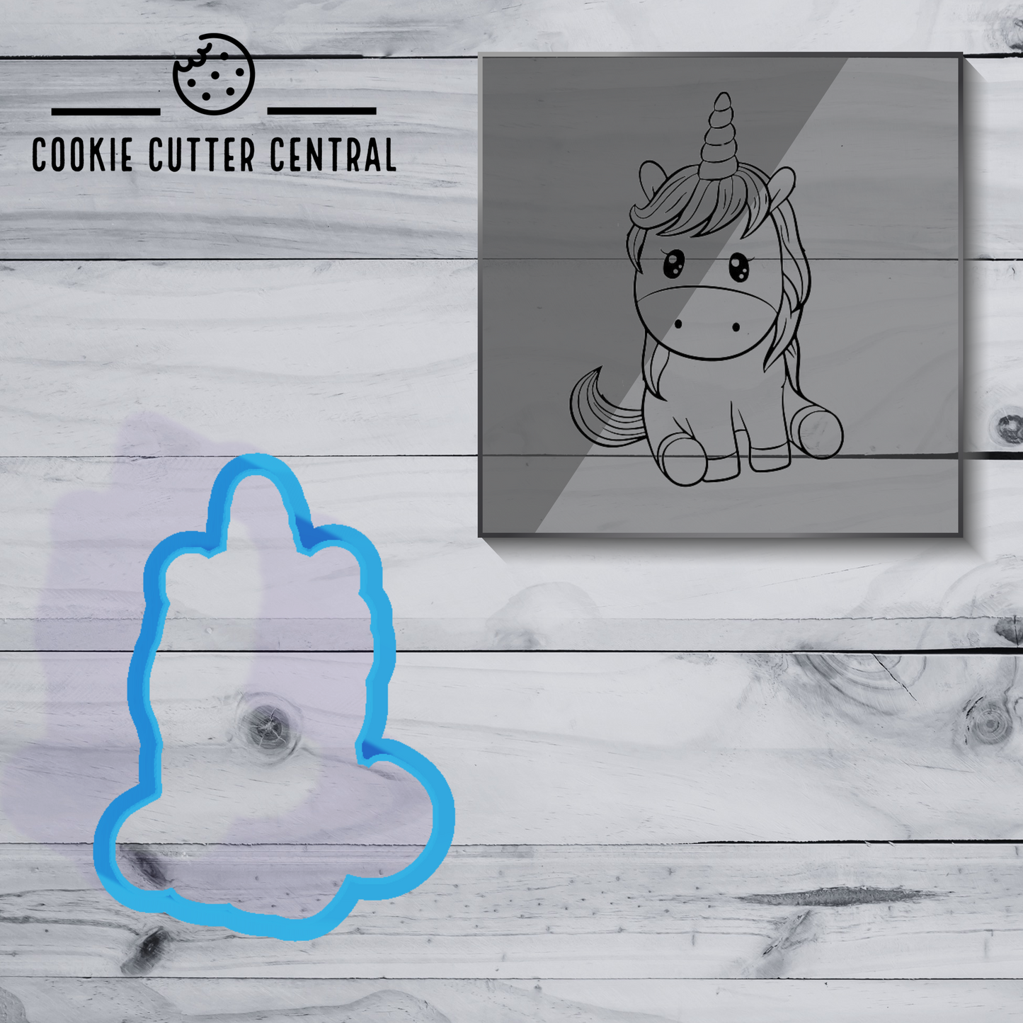 Unicorn Acrylic Fondant Debosser - 8cm x 5.7cm