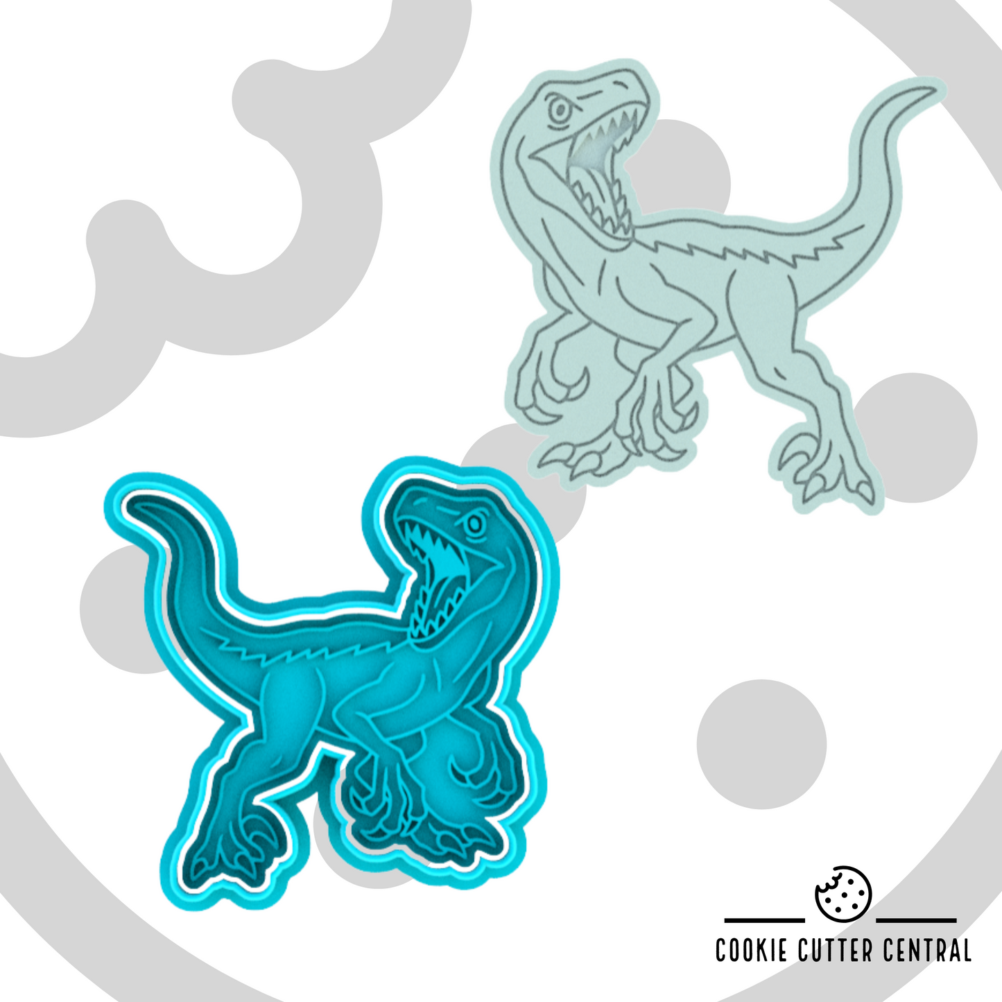 Velociraptor Cookie Cutter and Embosser - 8.9cm x 8.9cm