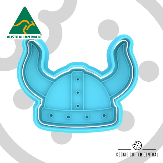 Viking Helmet Cookie Cutter and Embosser - 6.6cm x 8.4cm
