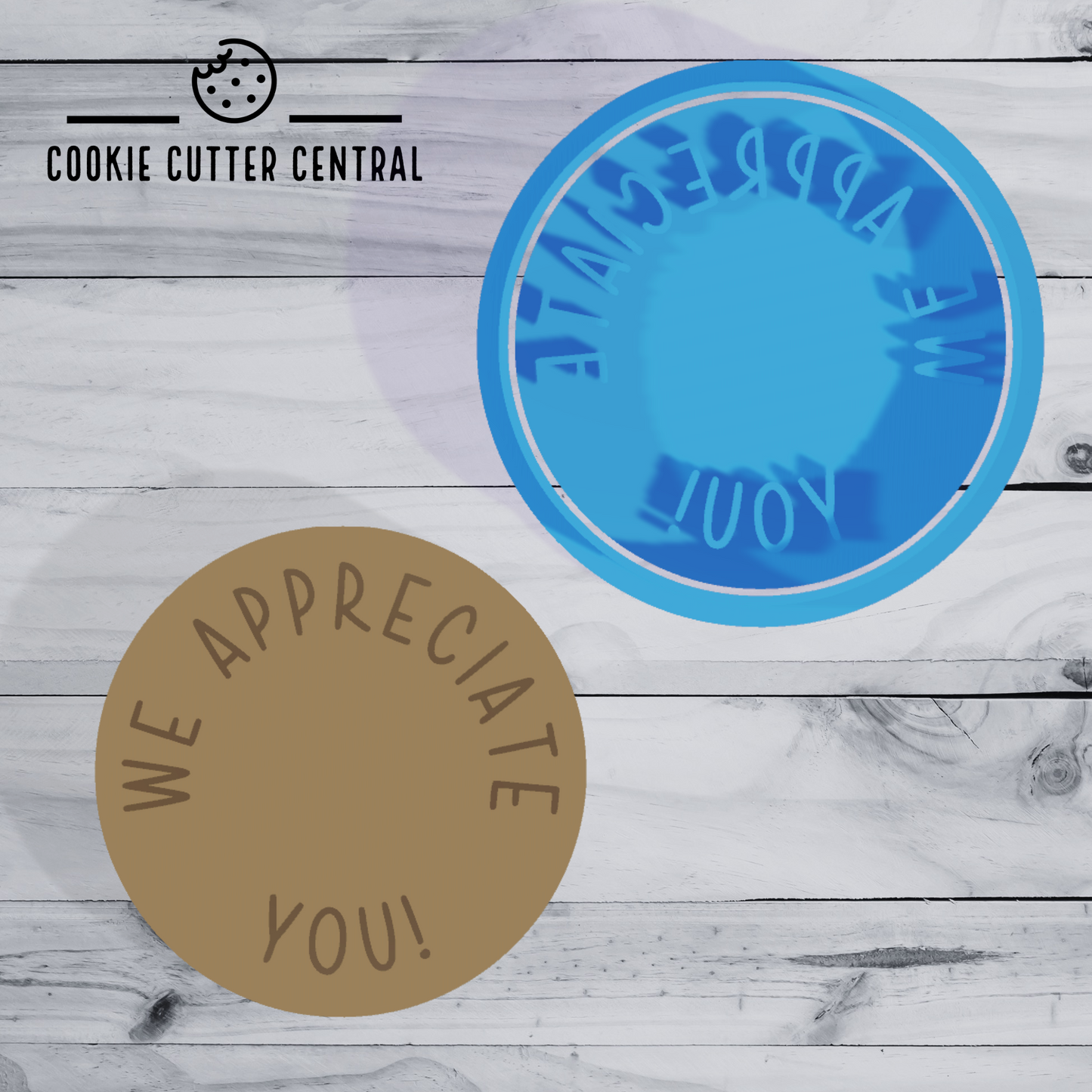 We Appreciate You! Cookie Cutter and Embosser - 6.5cm Round