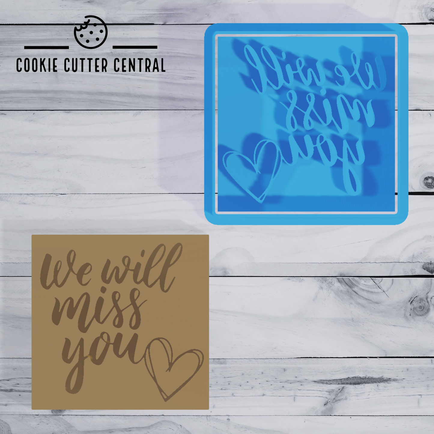 We Will Miss you Cookie Cutter and Embosser - 6.6cm x 6.7cm