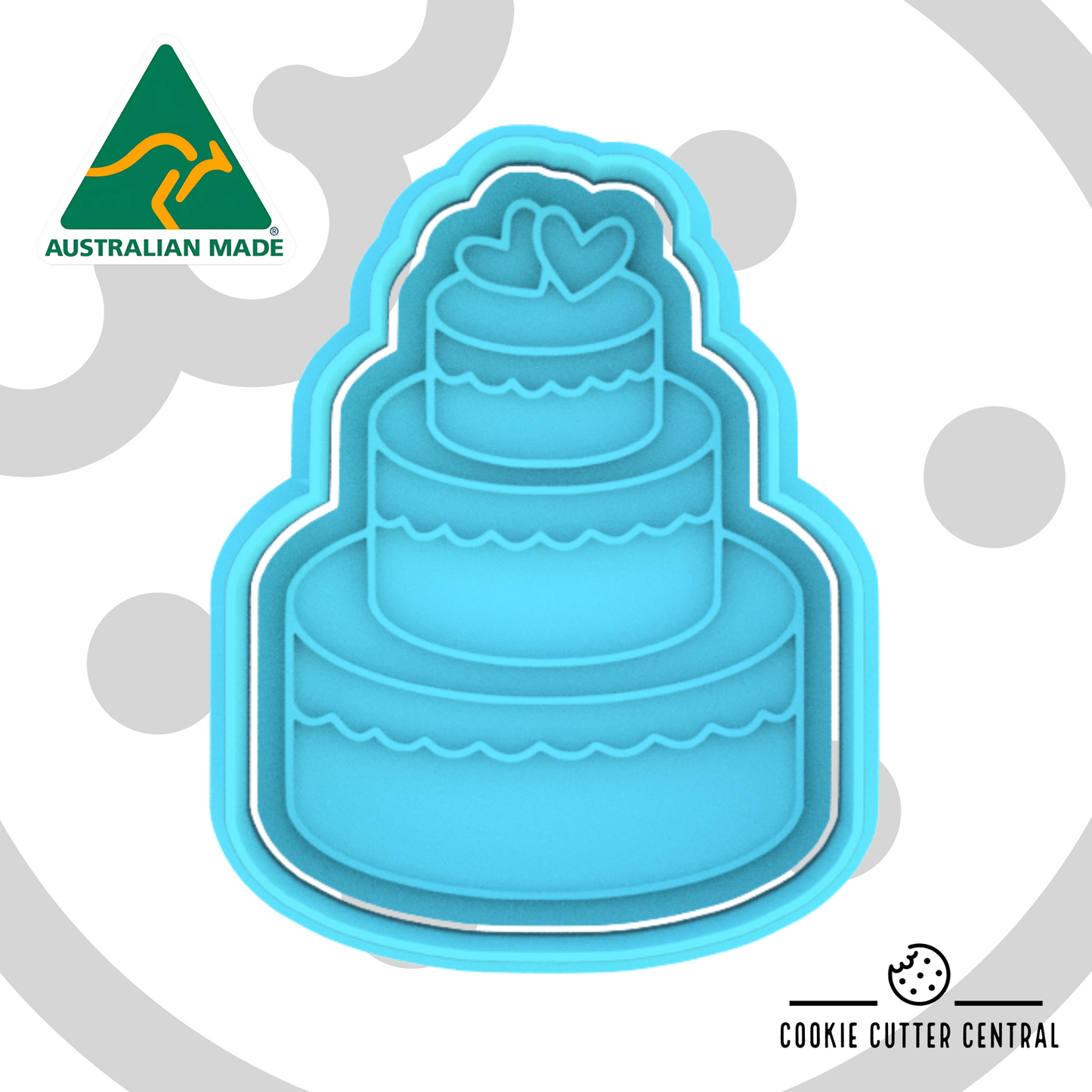 Wedding Cake (Design 1) Cookie Cutter and Embosser - 7.6cm x 5.8cm