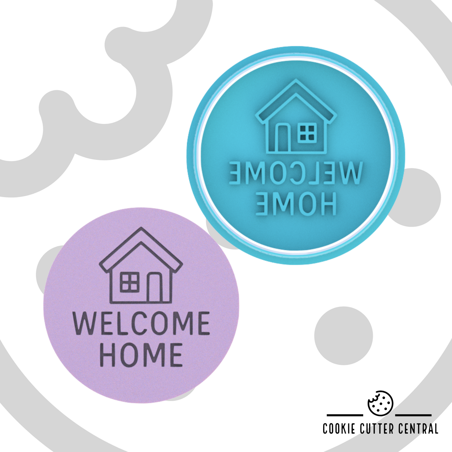 Welcome Home Cookie Cutter and Embosser - 6.5cm Round