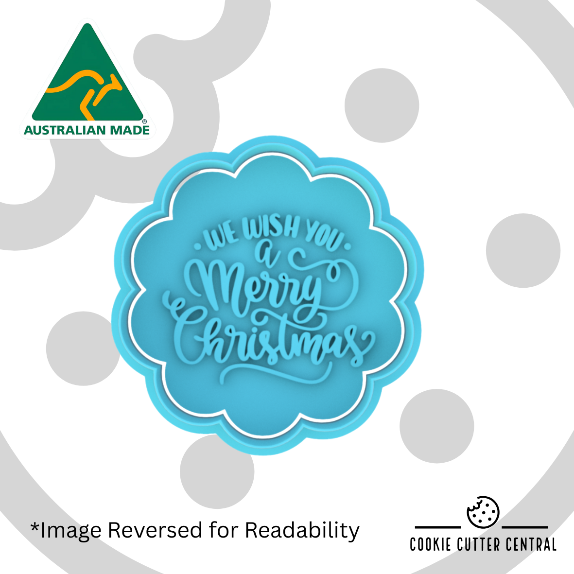 We wish you a Merry Christmas Cookie Cutter and Embosser - 6.8cm x 6.6cm