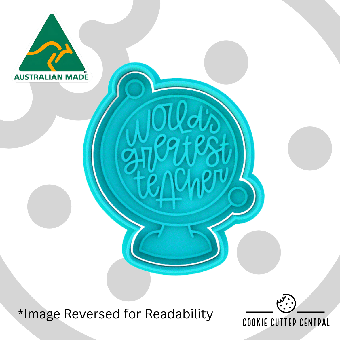 Worlds Greatest Teacher Cookie Cutter and Embosser - 8.7cm x 7.3cm