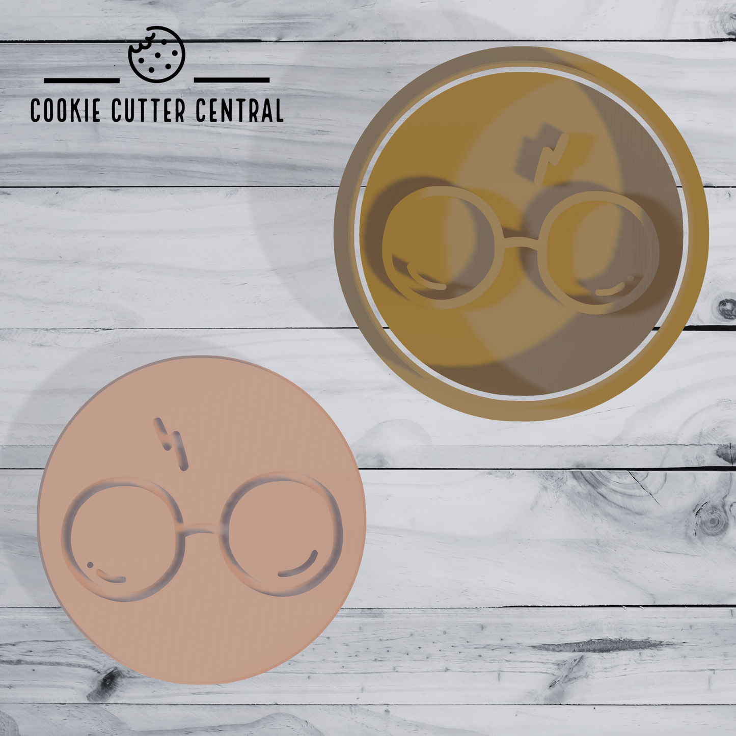 Harry Potter Glasses and Scar Cookie Cutter and Embosser - 6.5cm Round