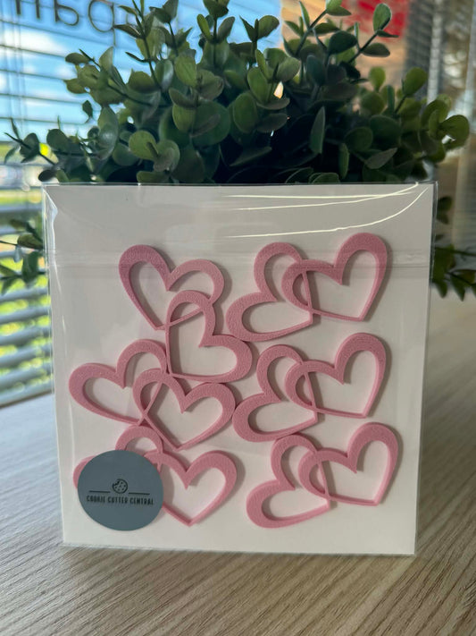 Double Heart Cupcake Toppers - 6 Pack - 5cm