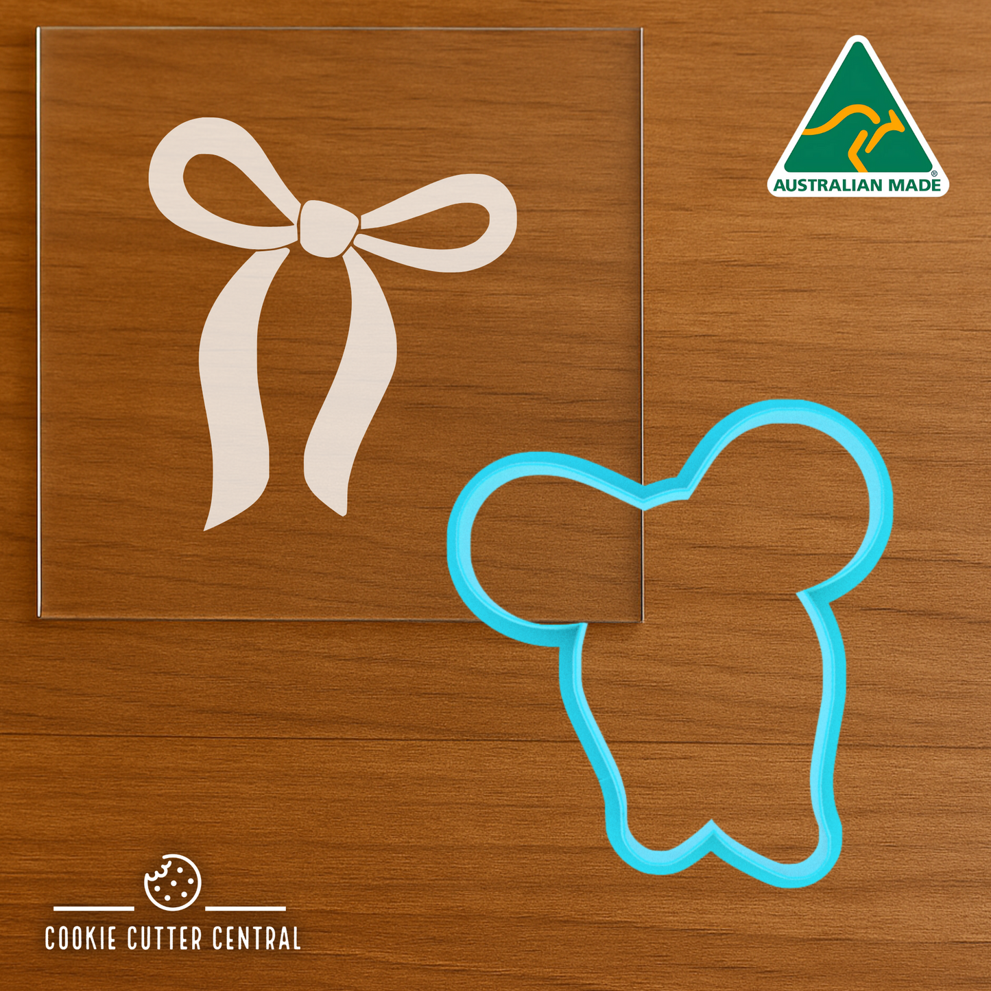 Bow Cookie Cutter and Acrylic Debosser - 8cm x 7.2cm